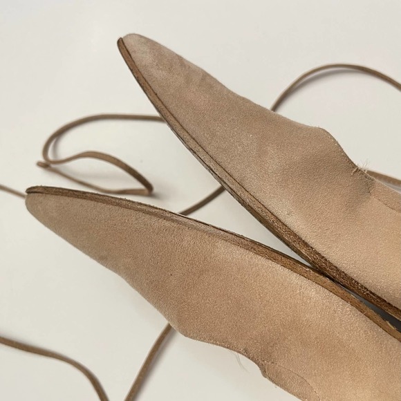 Michael Kors Collection Kallie Lace Up Pointed Toe Suede Ballet Flats Size 40.5 - Picture 10 of 11